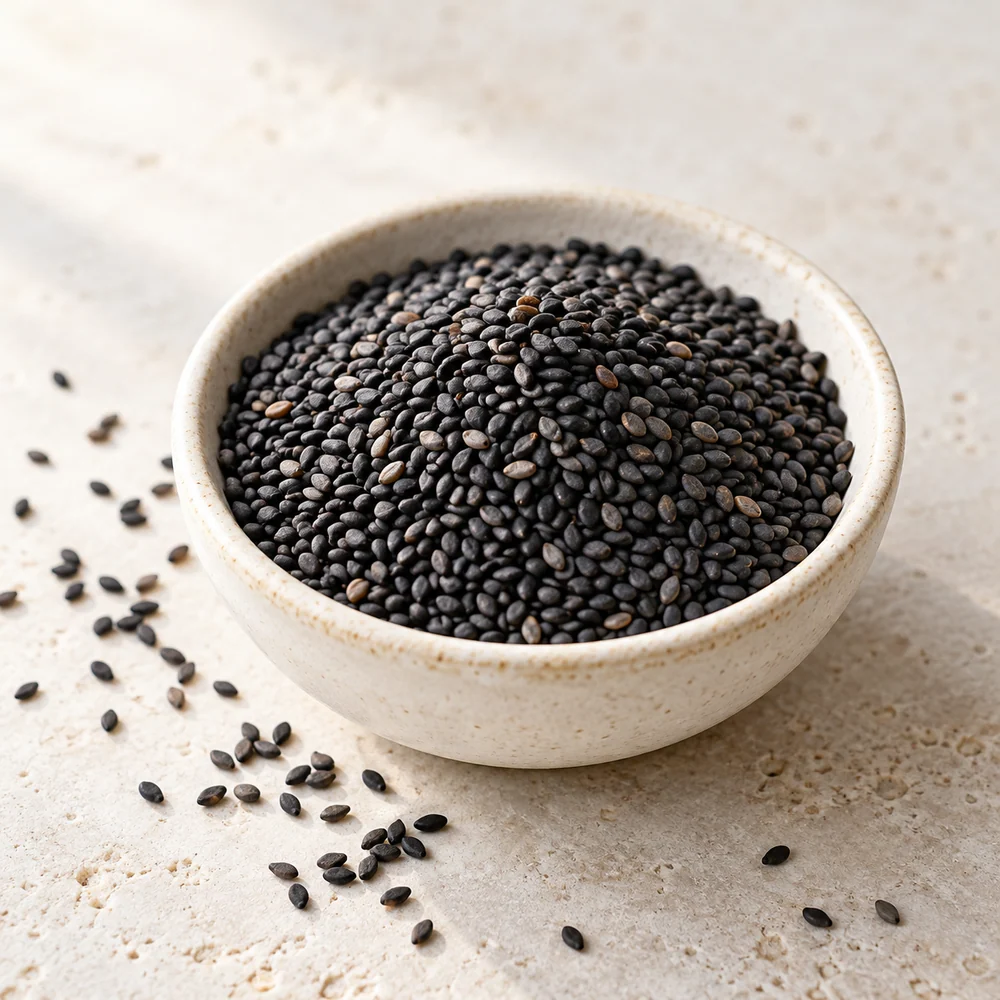 Black Sesame Seeds — AI-generated illustration