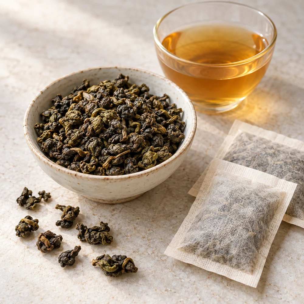 Dong Ding Oolong Tea Bags — AI-generated illustration