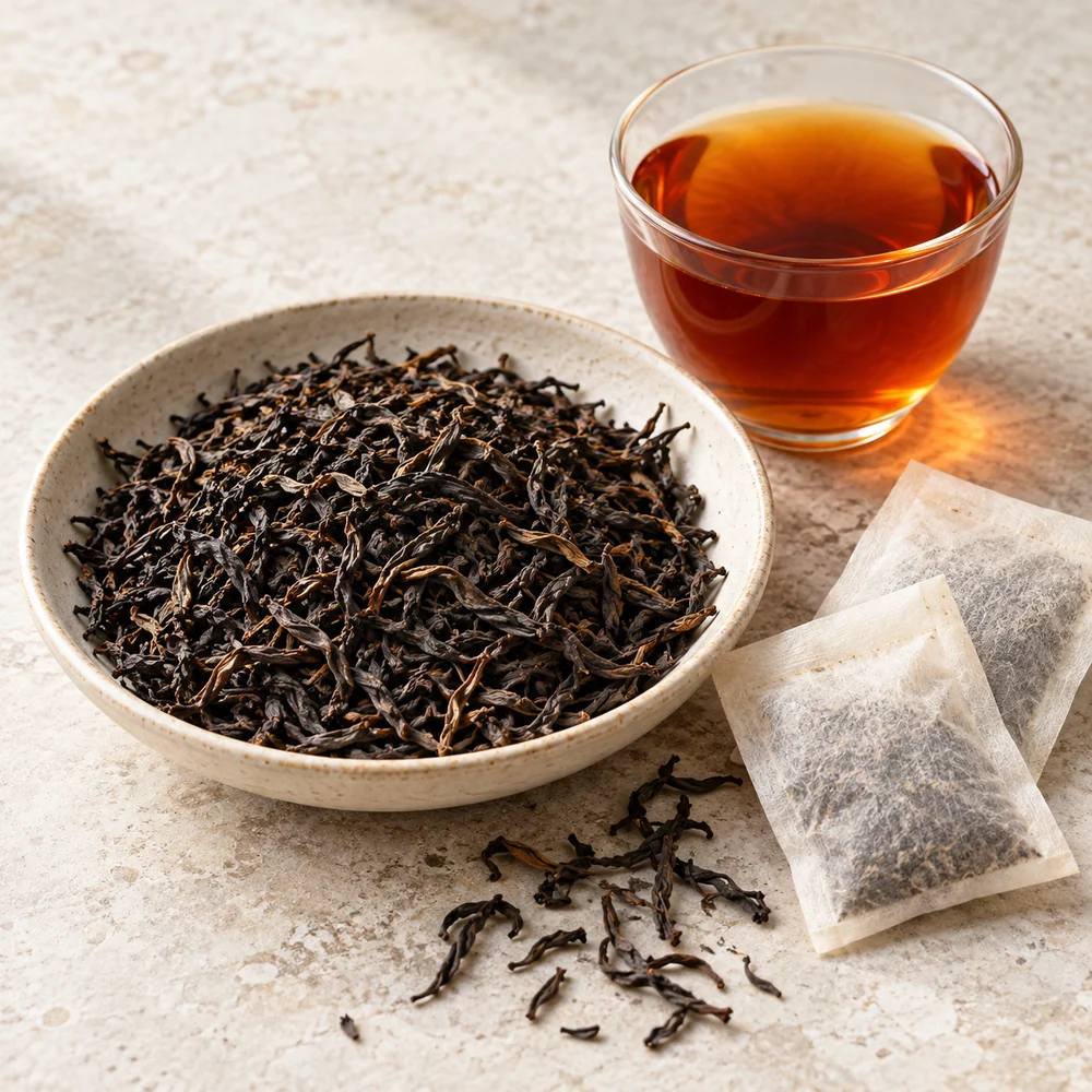 Sun Moon Lake Black Tea Bags — AI-generated illustration